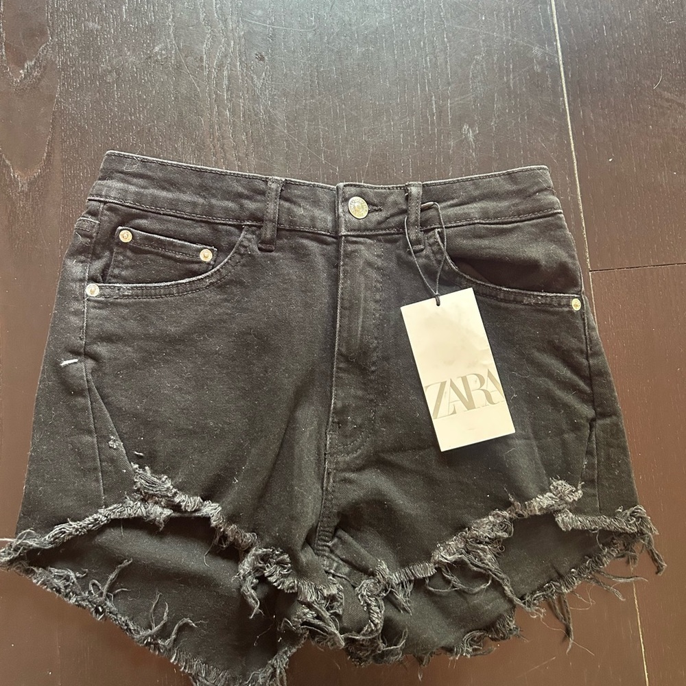Black Zara jean shorts